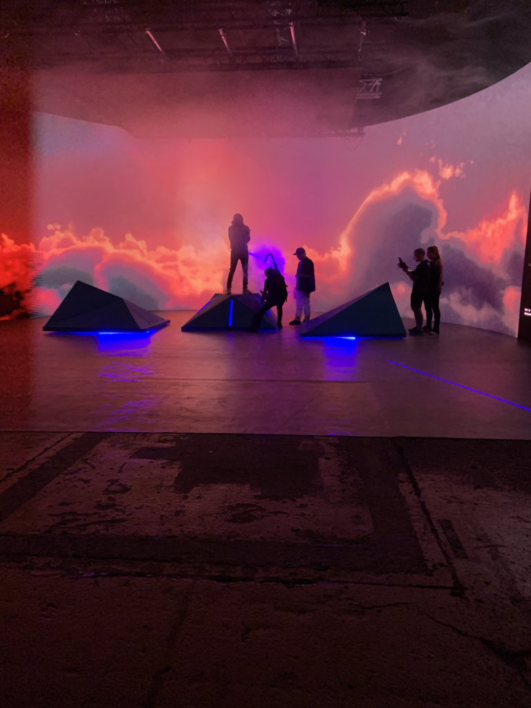 tournage clip chez VPH projections décors 2D sur mur d'écrans LED