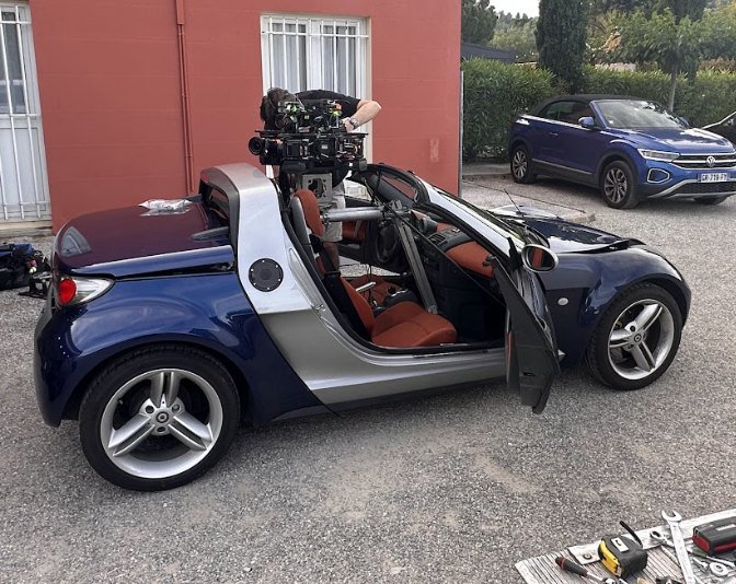 Smart roadster tournage pelure rigg camera