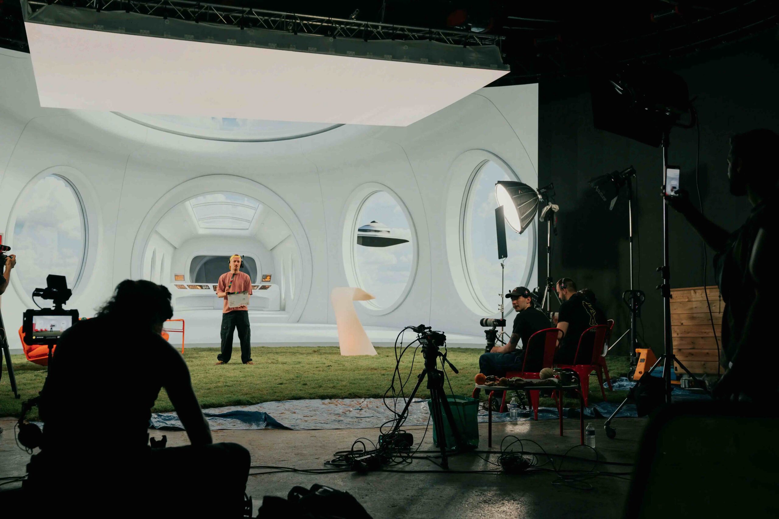tournage emission youtube podcast humains tv media positif studio led vph